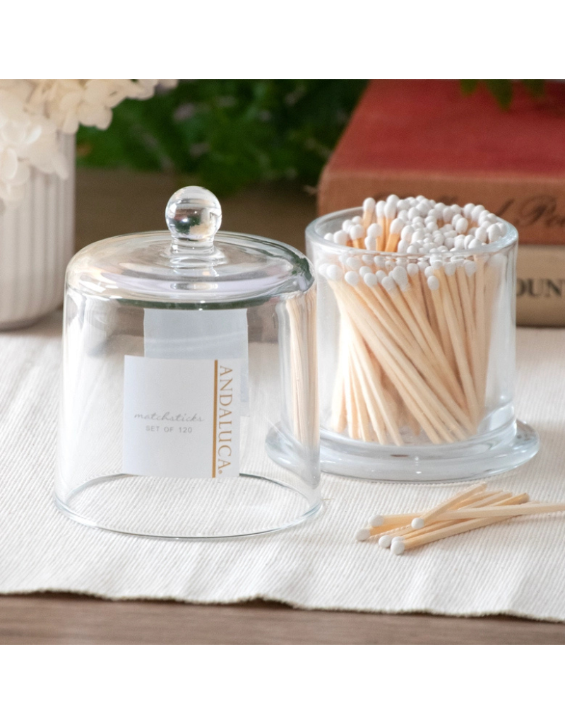 Glass Jar with Lid & Wooden White Matches