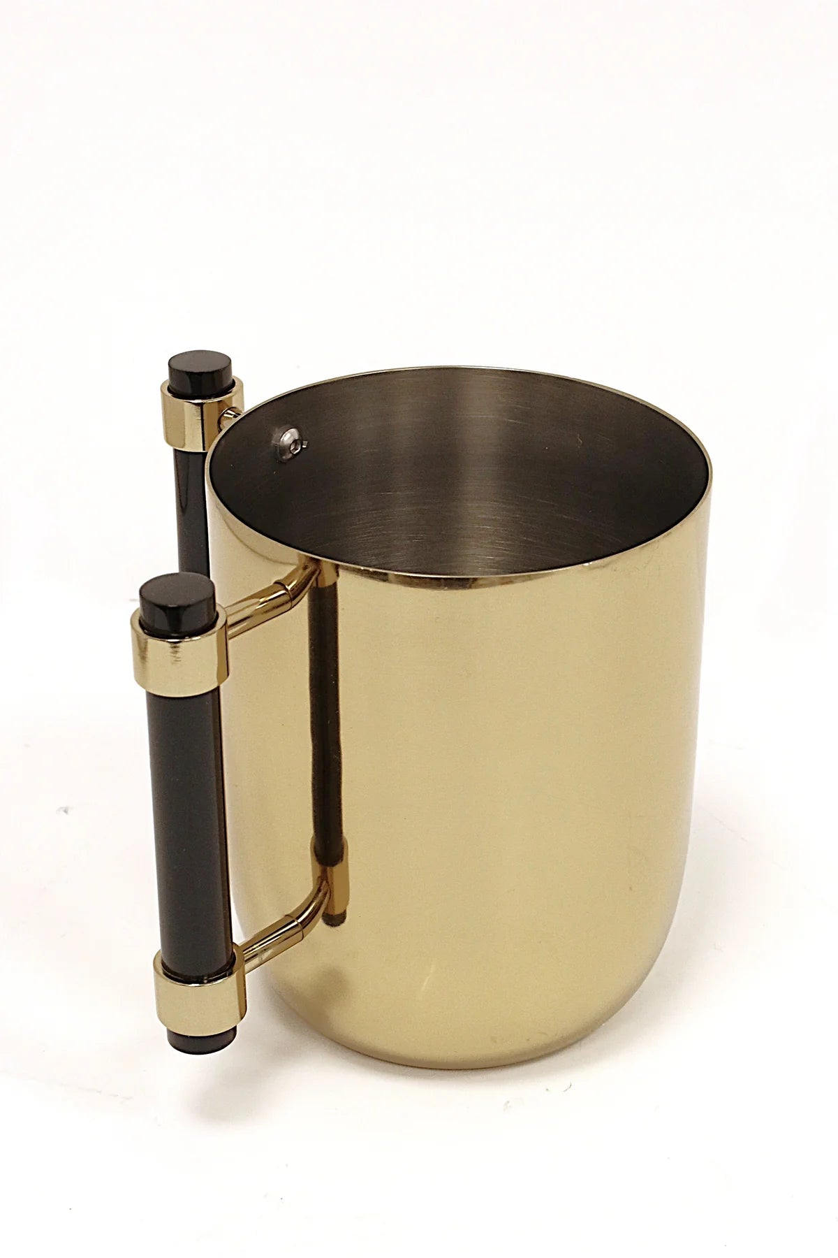 Metal Washing Cup Gold with Black Handles