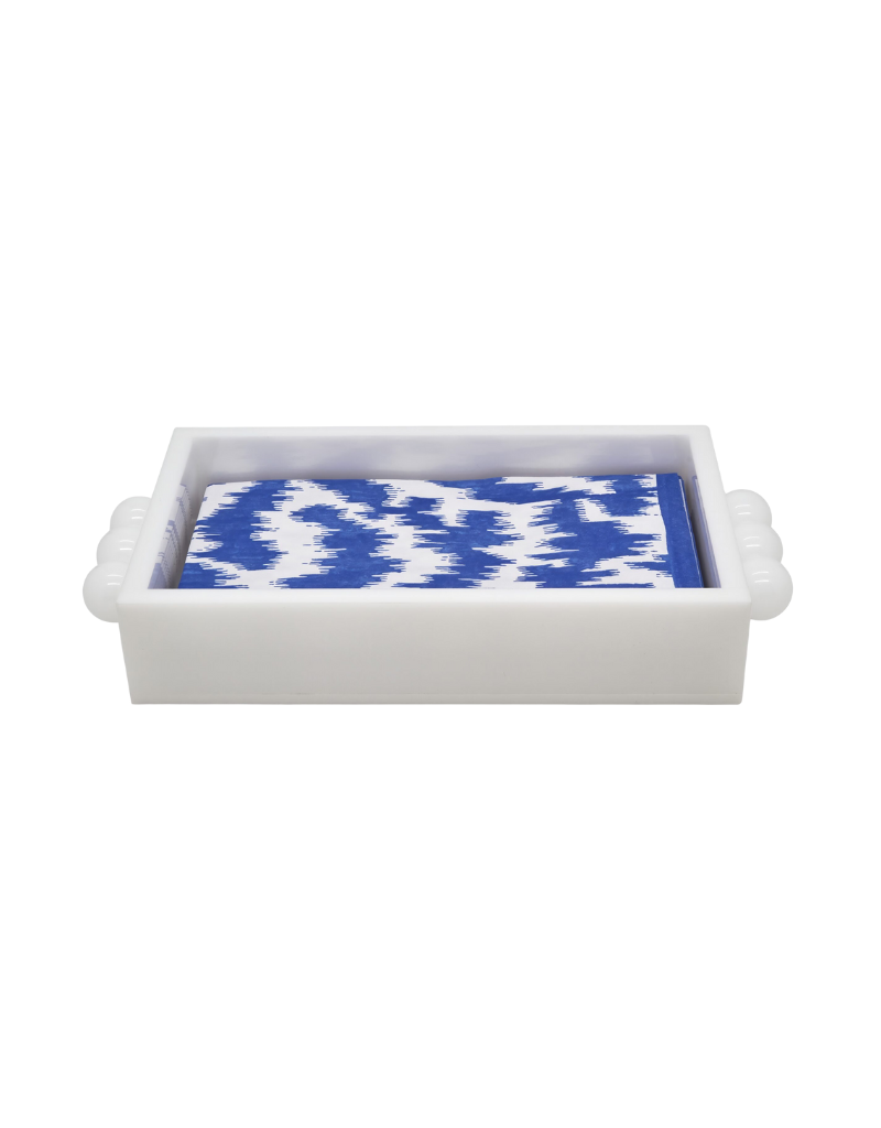 White Acrylic Bathroom Tray with Bubble Accents