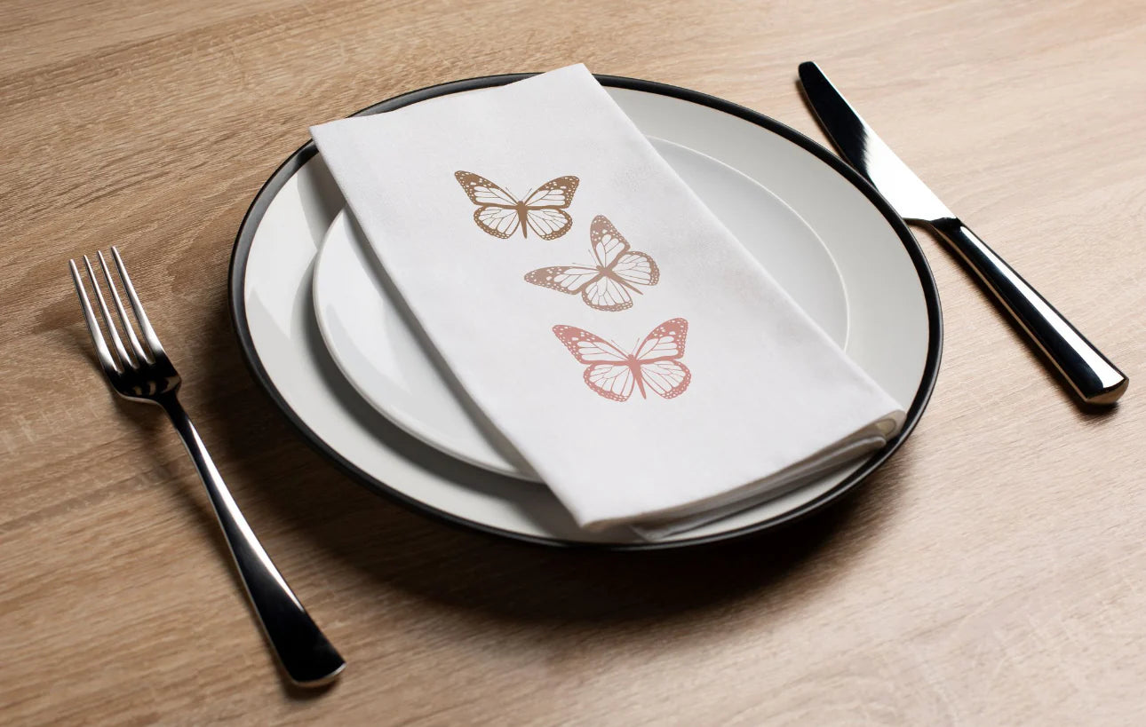Butterflies Printed Luxury Guest Towels (options)