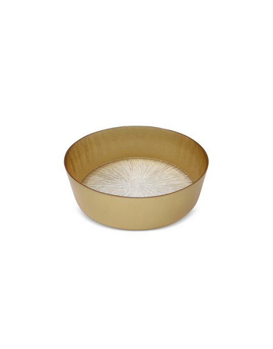 Crystal Glass Salad Bowl with Gold Wall