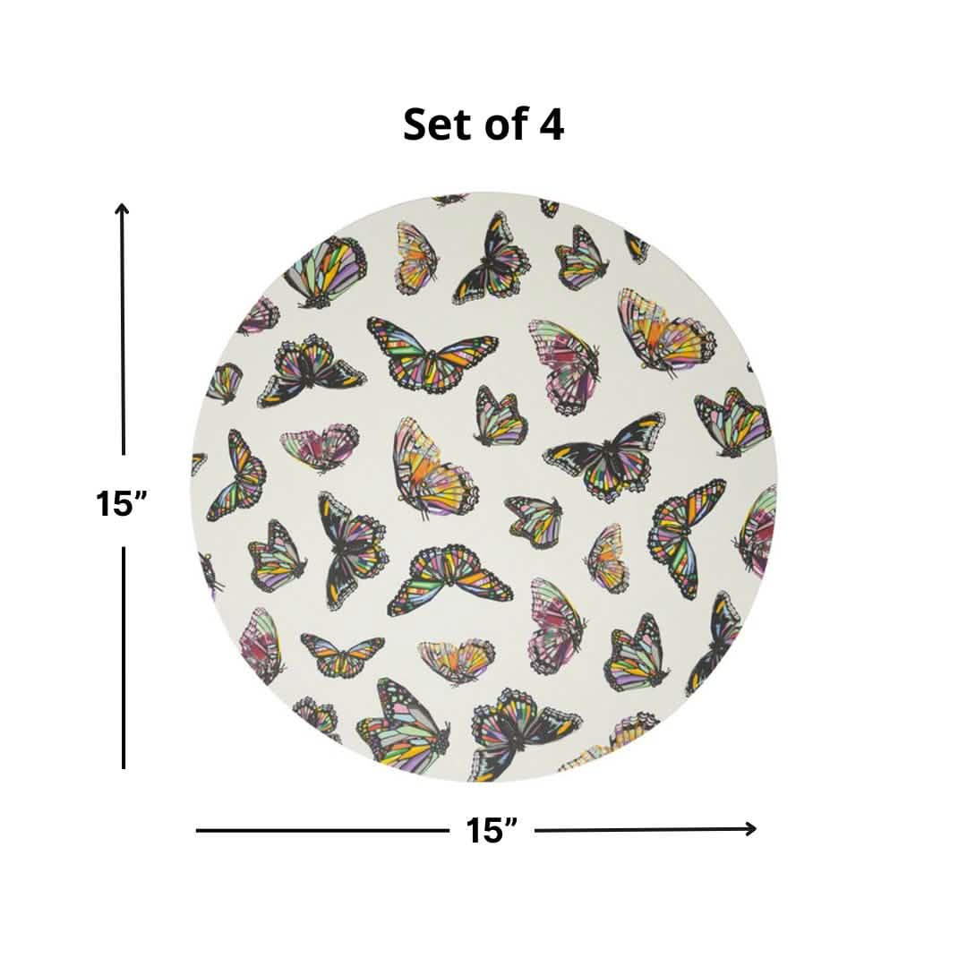 Elizabeth Sutton Collection: Butterflies Vinyl Placemat Set