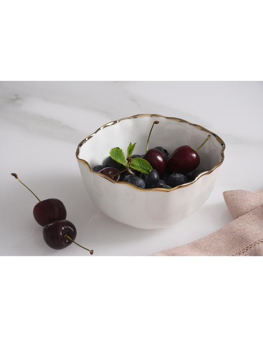 Gold Trim Snack Bowl