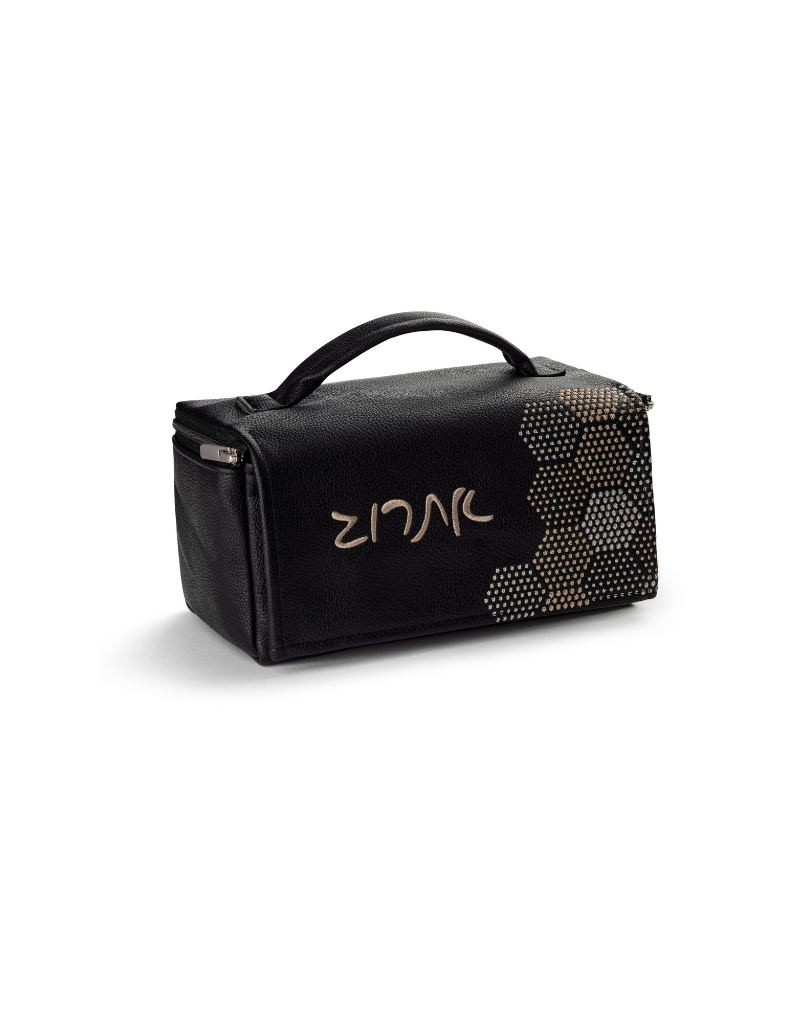 Hexagon Dot Leather Etrog Bag