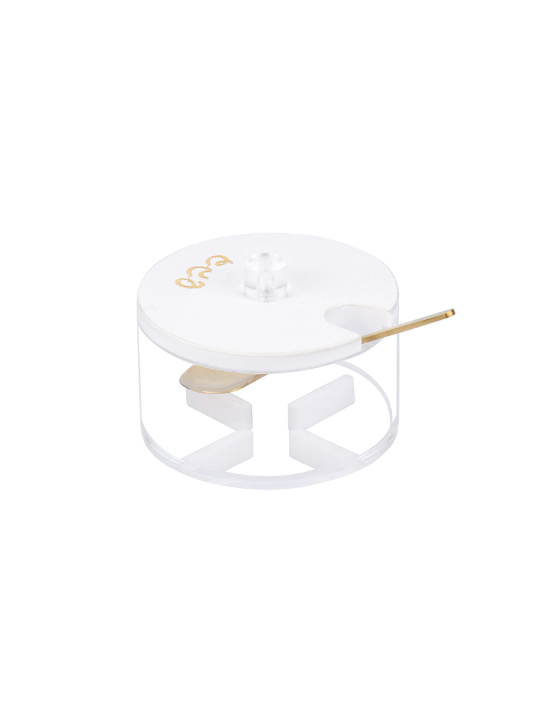 Leatherette Lucite Honey Dish