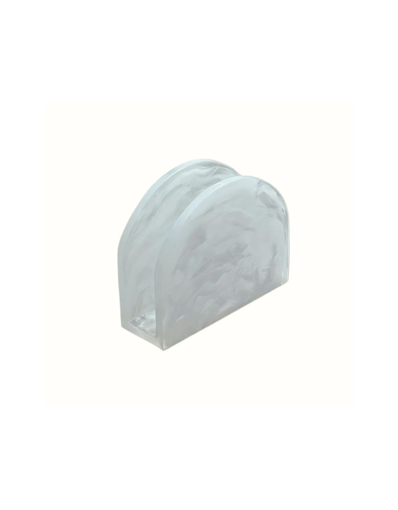 Resin White Swirl Napkin Holder