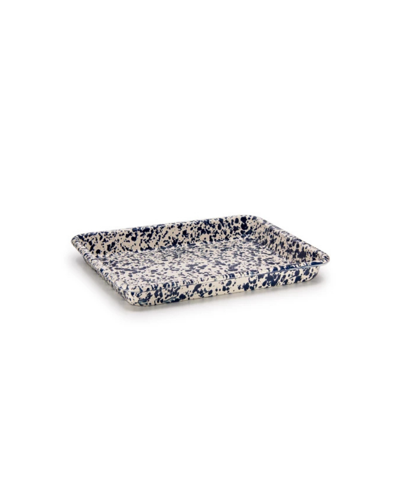 Swirl Small Rectangle Tray - Navy & Cream