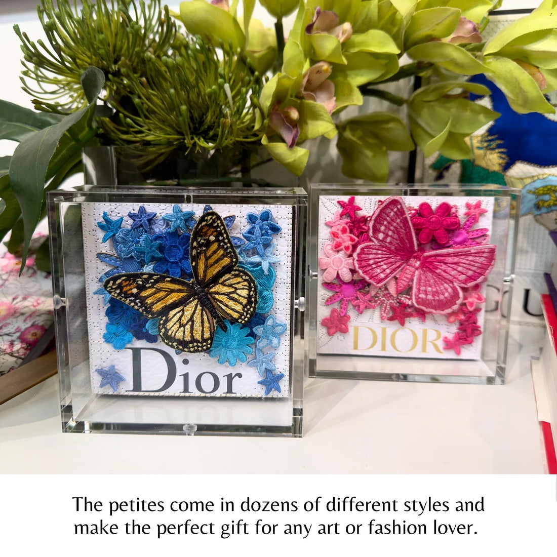 Petite Chanel Butterfly Swarm 5"x5" Acrylic Box