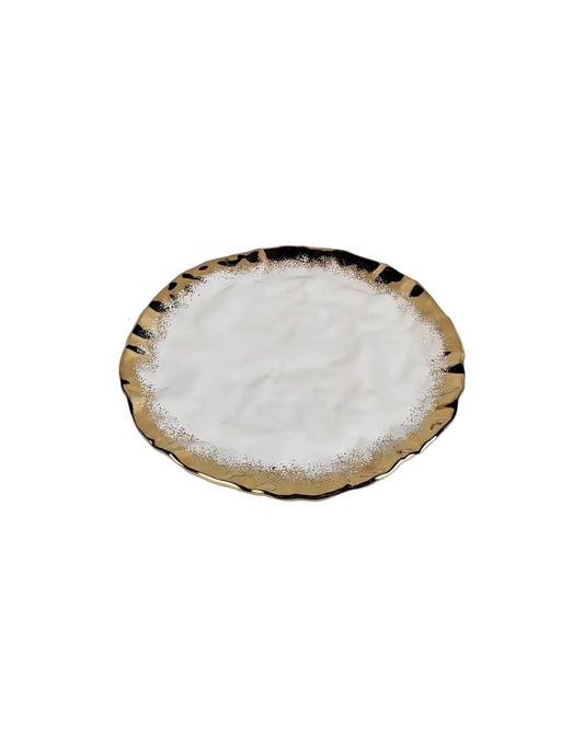 White & Gold Edge Porcelain Platter