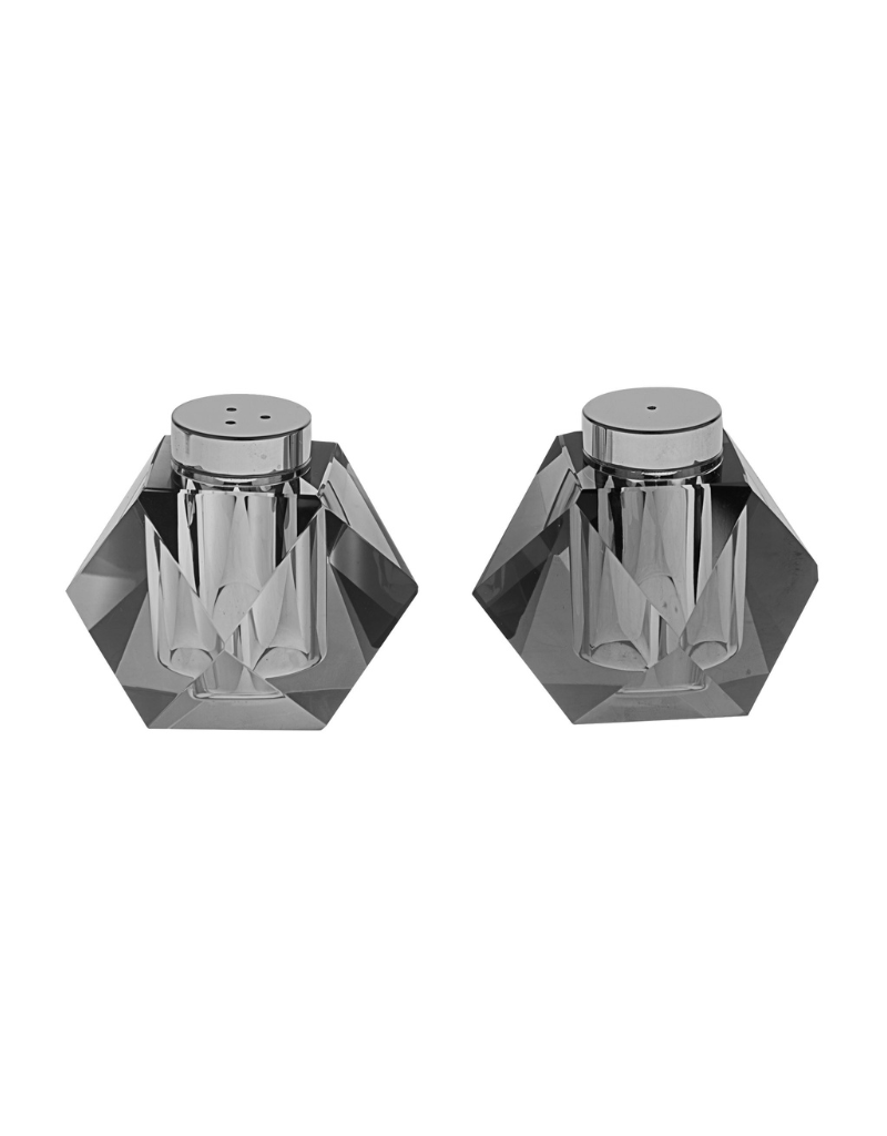 Diamond Crystal Salt and Pepper Holder Set
