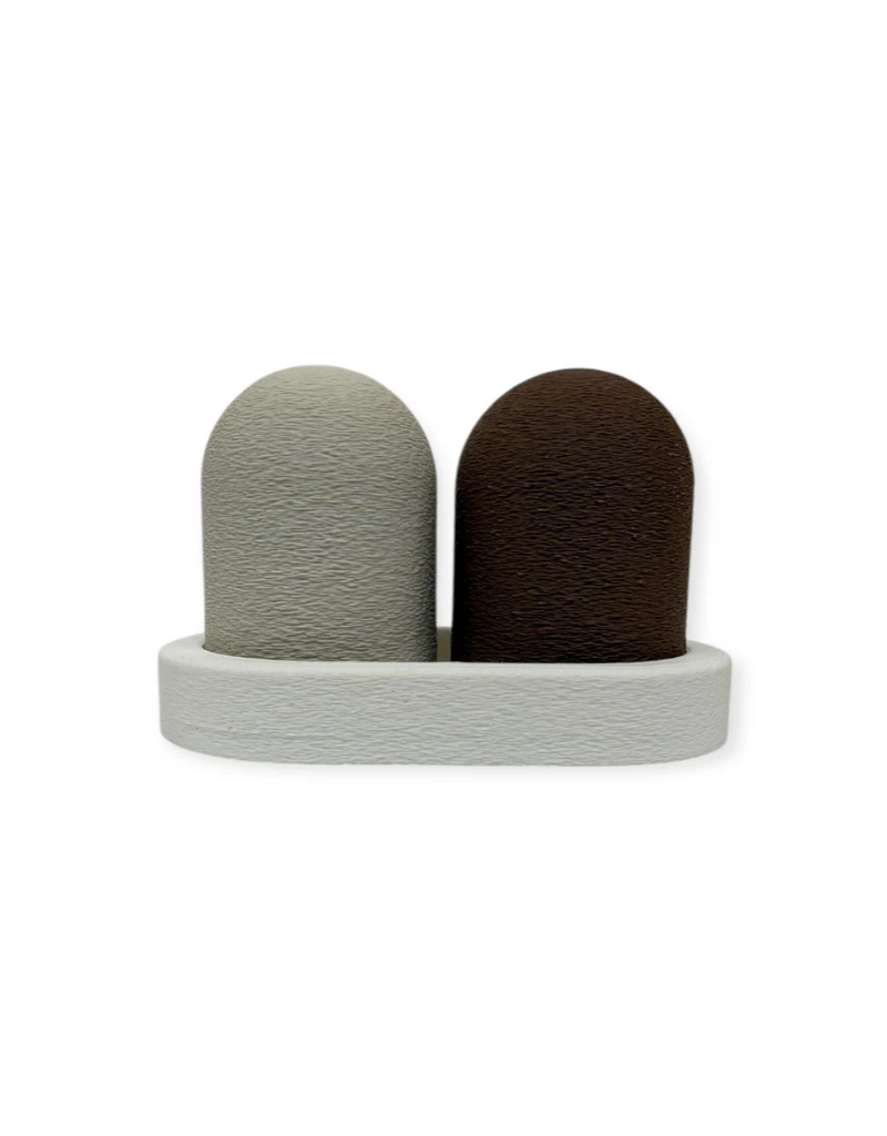 Brown/Bone Trumpet Salt & Pepper Shakers