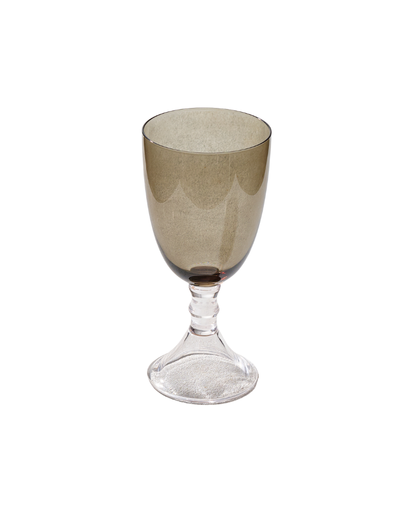 Vikko Iris Smoked Glass Goblets with Clear Stem 18 Oz