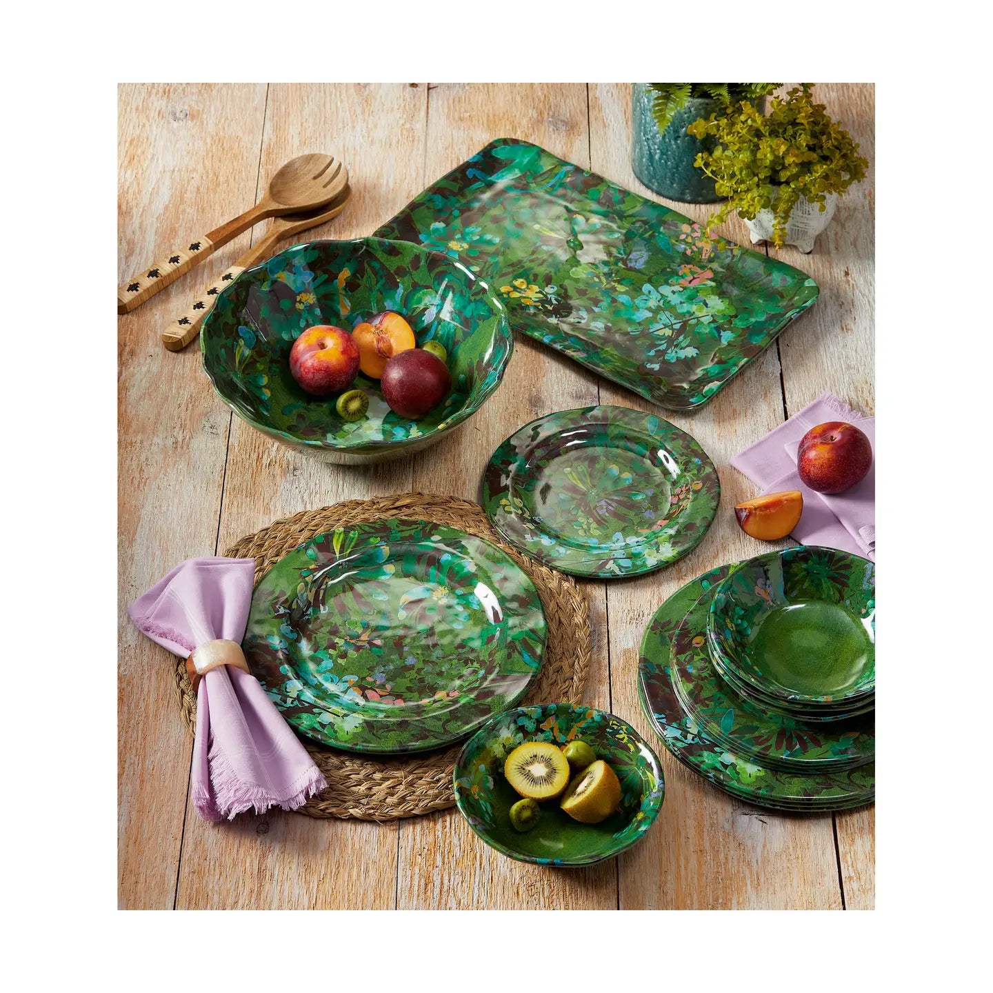 Multi Summer Botanica Melamine Serving Bowl