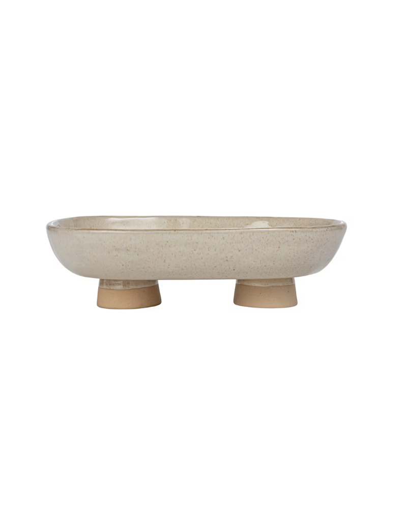 Stoneware Oval Footed Platter