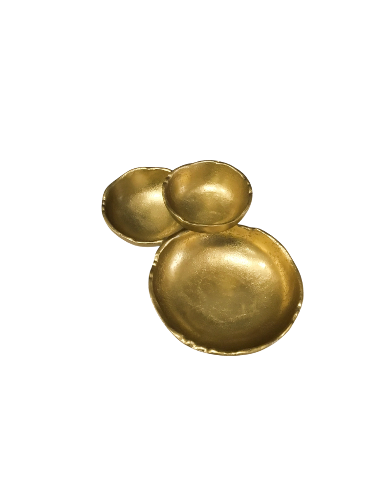 Gold Textured 3-Bowl