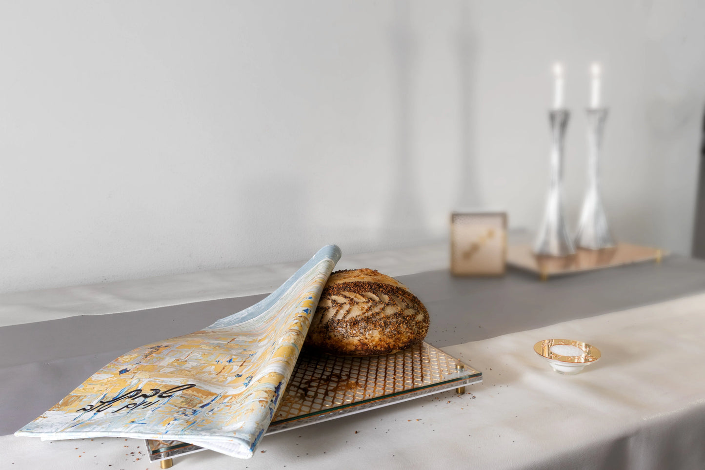 Painted Kotel Challah Cover