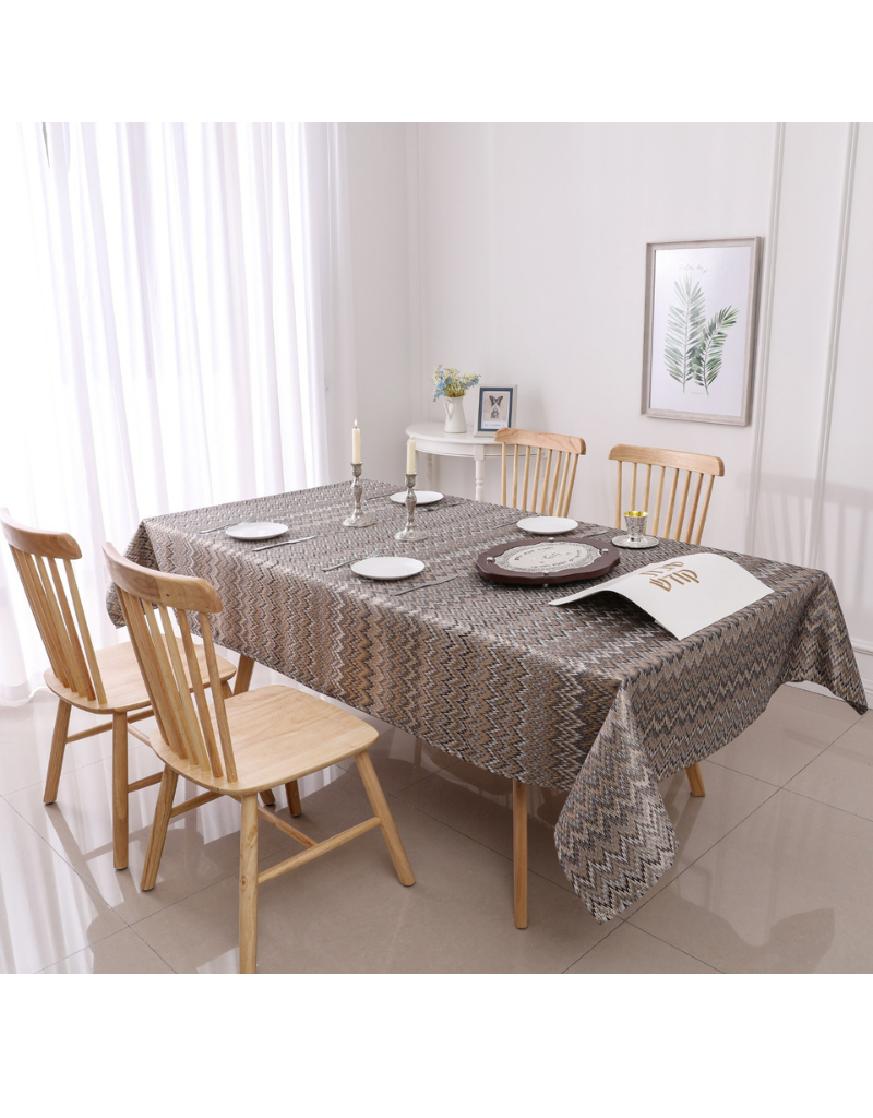 Jacquard Tablecloth Dark Zig Zag #1340