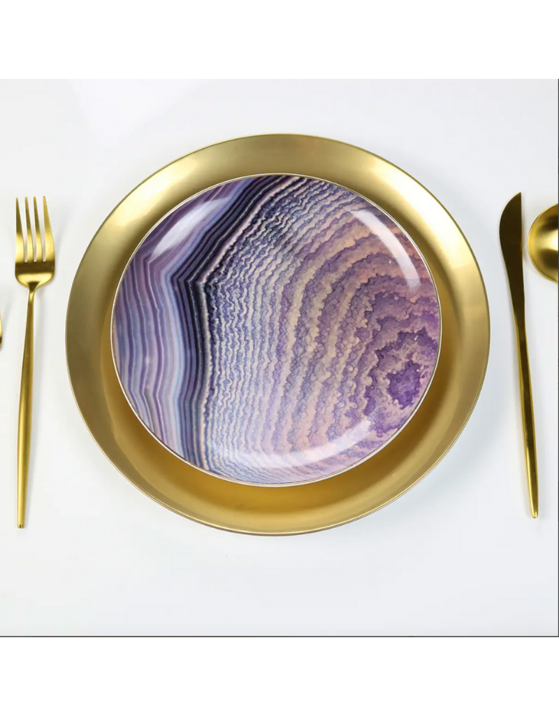 Amethyst Agate Salad Plate Set