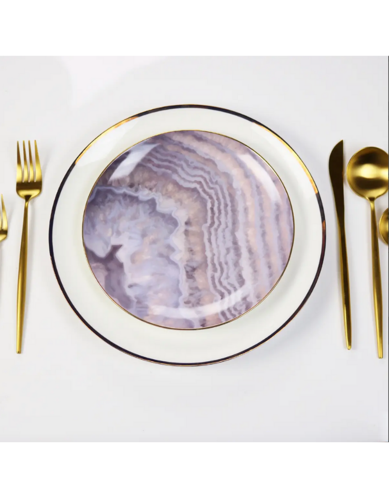 Pink Waves Salad Plate Set