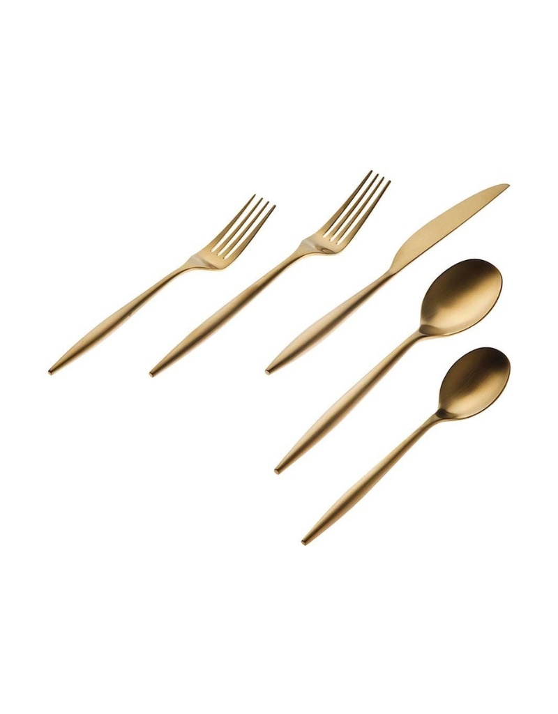 Milano Matte Gold 20 Piece Flatware Set