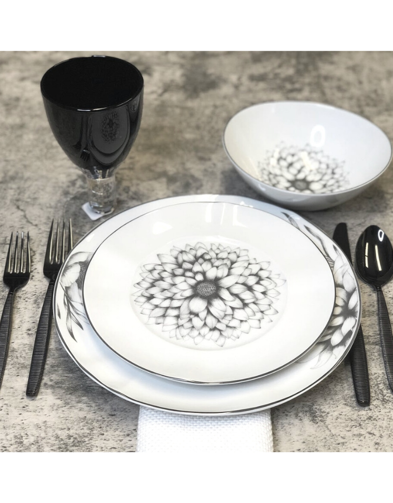 Black Stripes 20 Piece Flatware Set