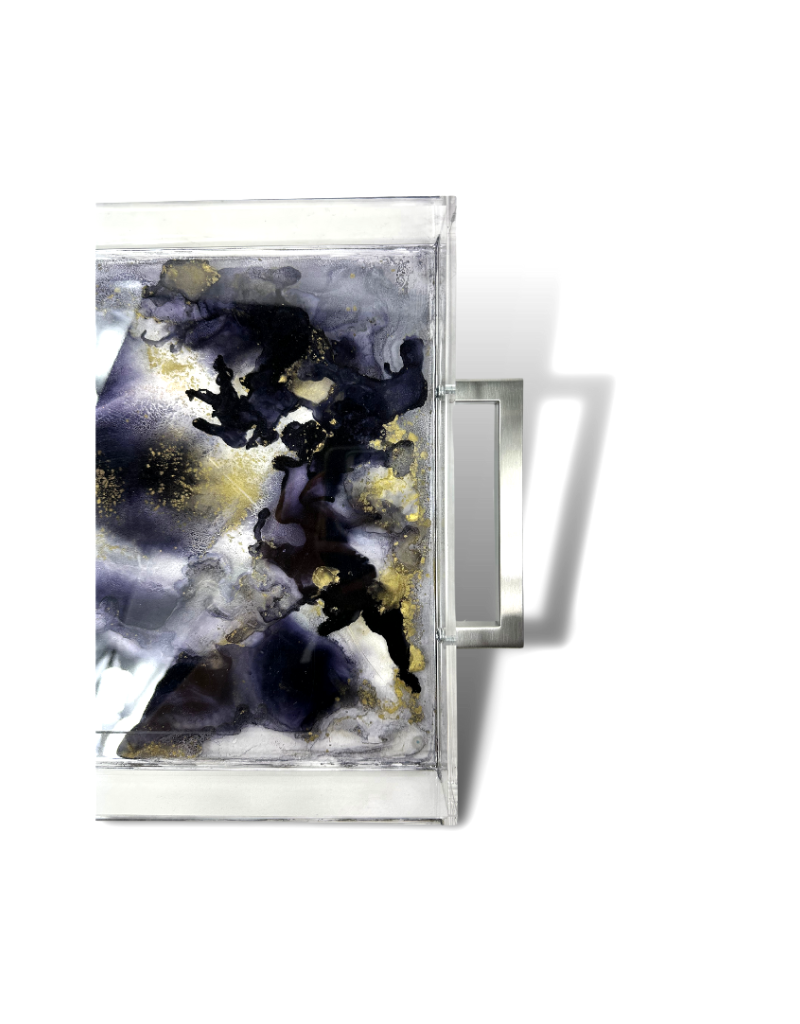 Black & Gold Abstract Tray