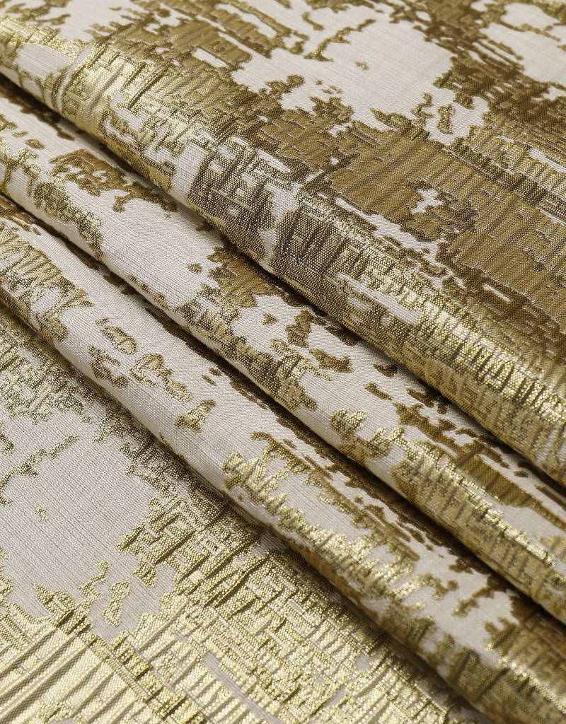 Jacquard Tablecloth Abstract Beige Gold #1224