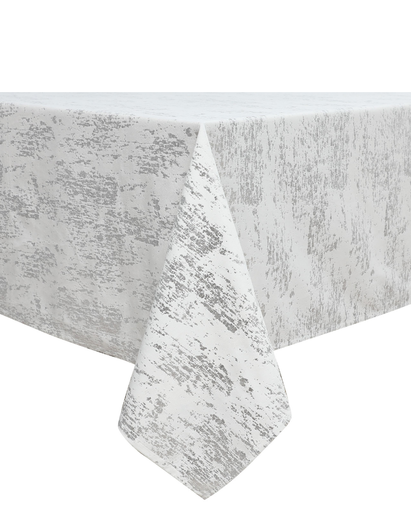Velvet Silver & White Mosaic Tablecloth #1403