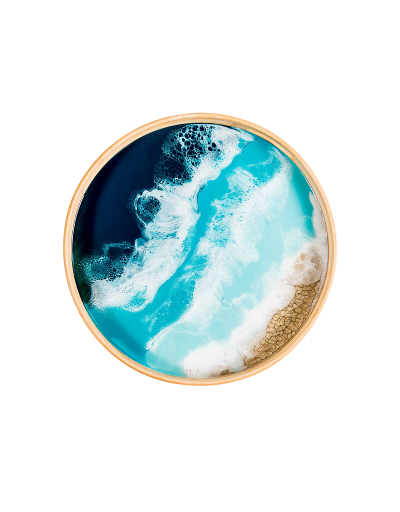 Ocean Vibes Bamboo & Resin Tray