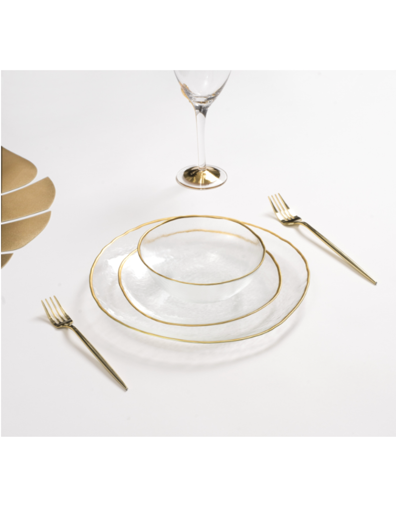 Gold Trim Salad Plate Set