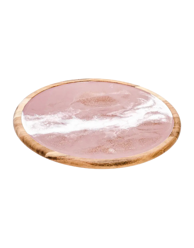 Rose Gold Acacia & Resin Lazy Susan
