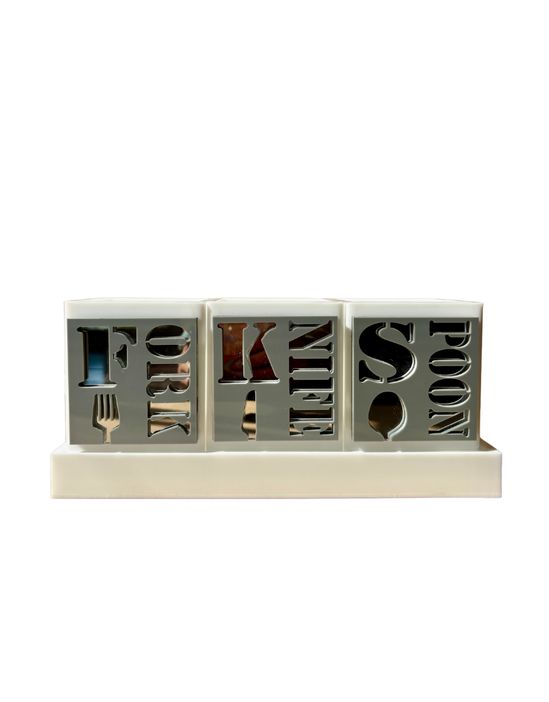 White Acrylic Silverware Caddy Sets