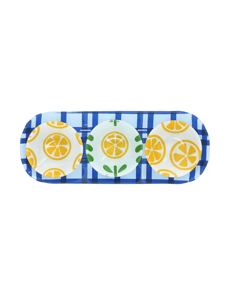 Fruit Glass Serving Tray with Bowls