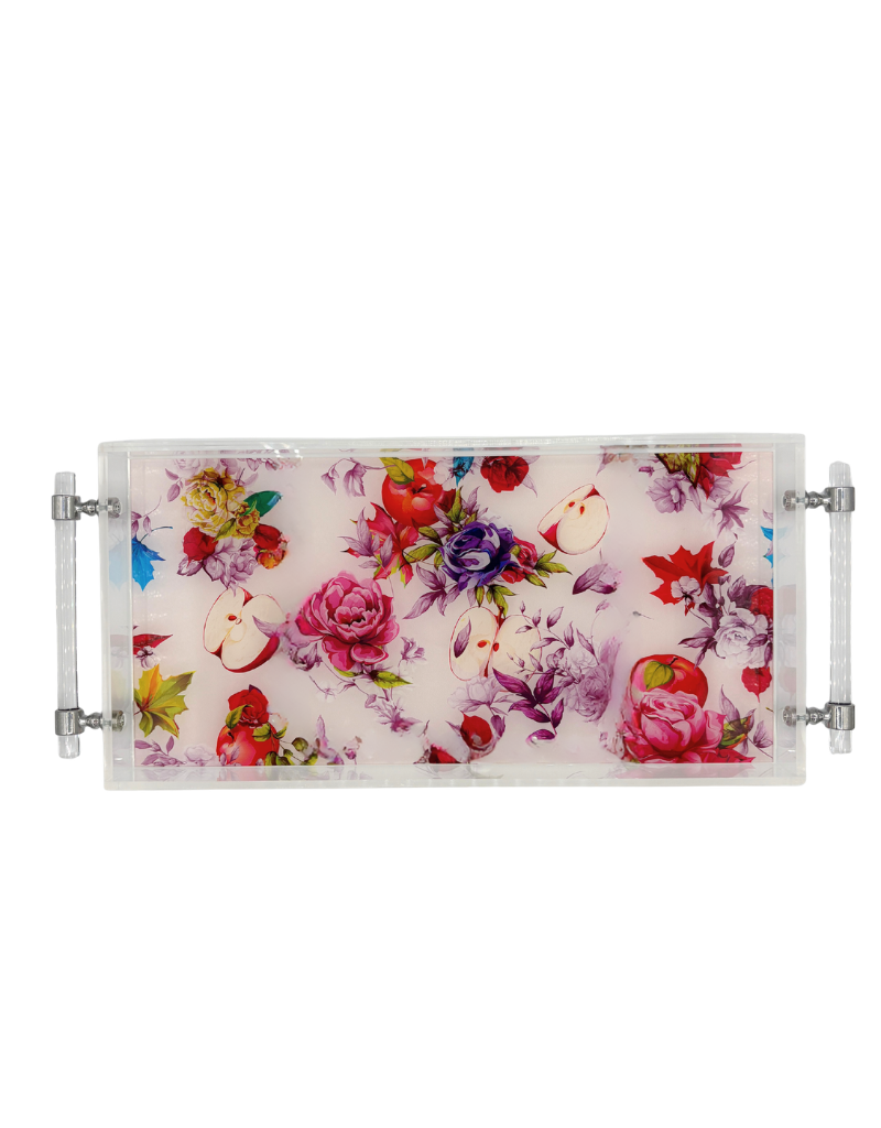 8x16 Acrylic Rosh Hashanah Trays with Handles