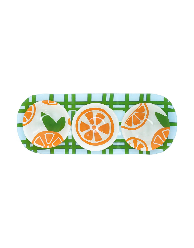 Fruit Glass Serving Tray with Bowls