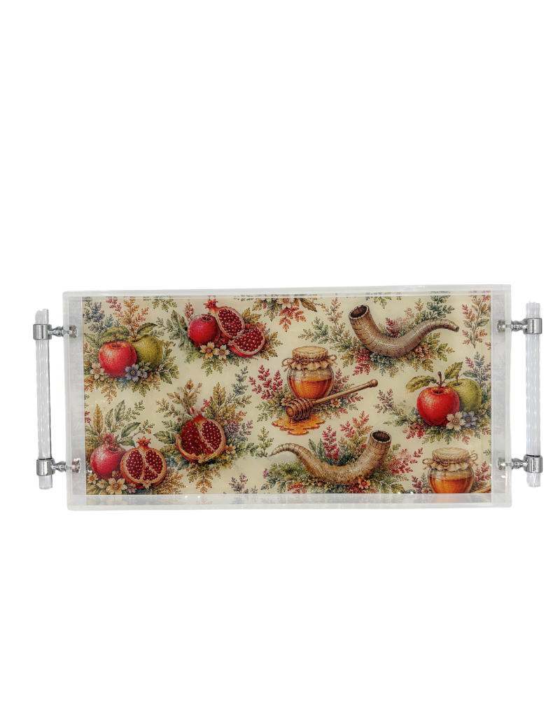 8x16 Acrylic Rosh Hashanah Trays with Handles