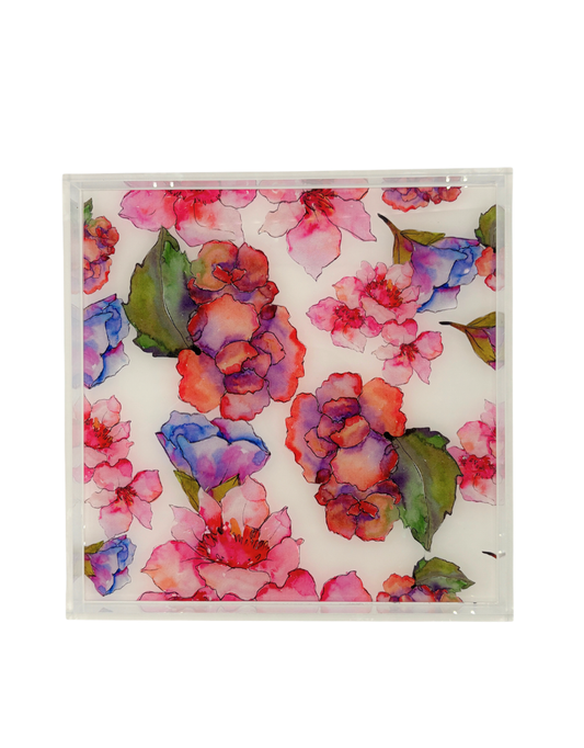 12x12 Acrylic Tray - Watercolor Garden