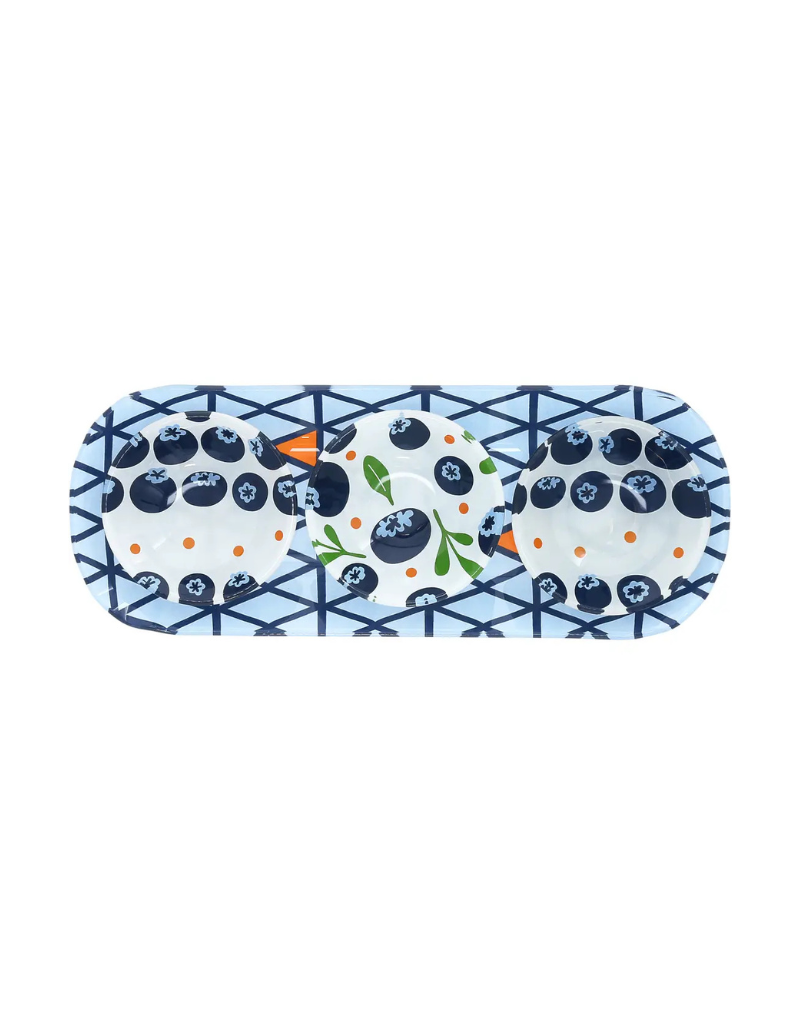 Fruit Glass Serving Tray with Bowls