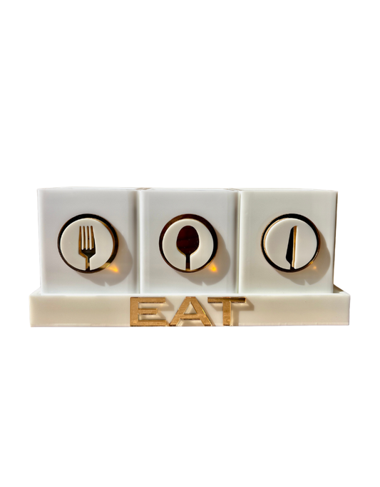 White Acrylic Silverware Caddy Sets