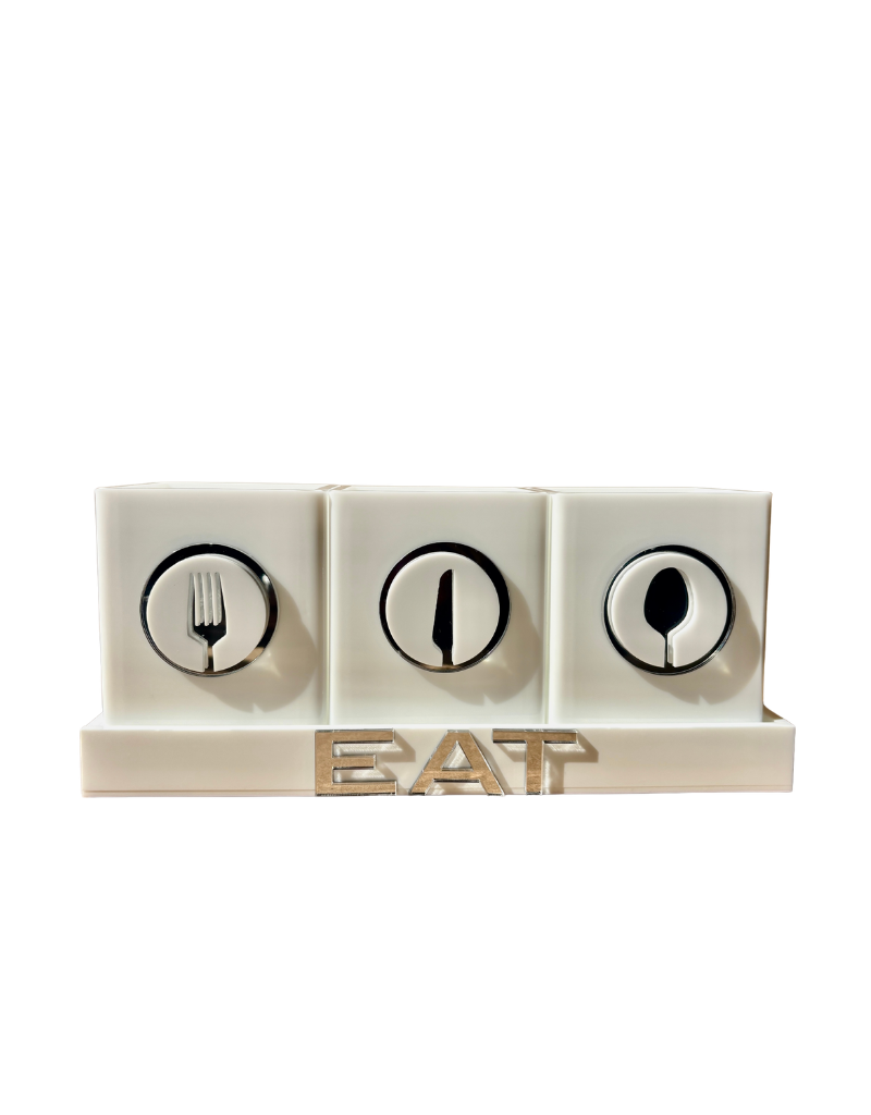 White Acrylic Silverware Caddy Sets