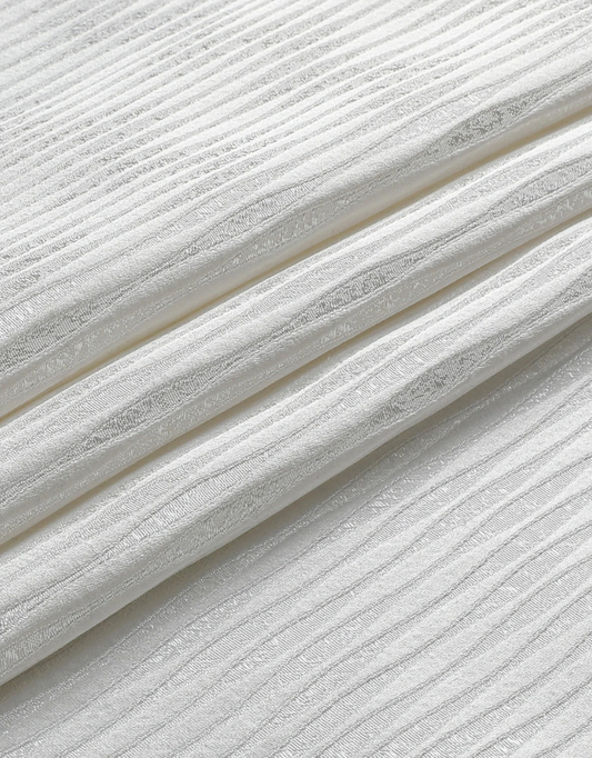 Jacquard White Oceania Waves Tablecloth #1608