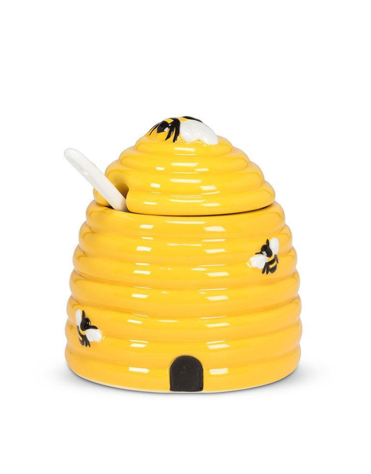Beehive Covered Jar with Spoon