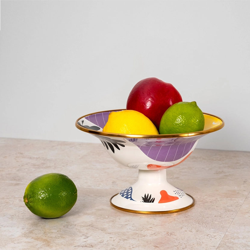 Small Enamel Footed Fruit Bowl