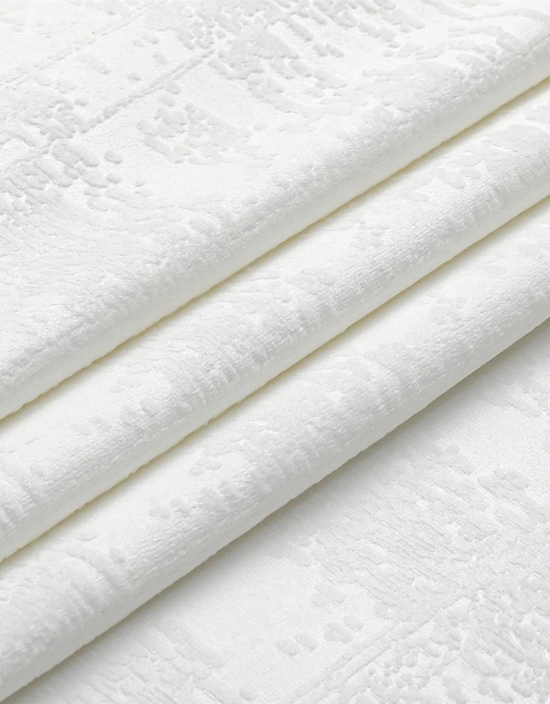 Velvet White Embossed Print Tablecloth #1412