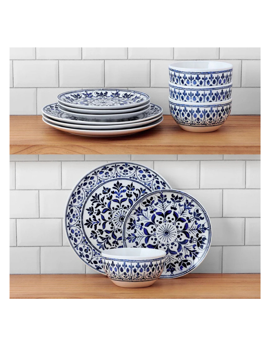 Medallion 12pc Porcelain Dinnerware Set