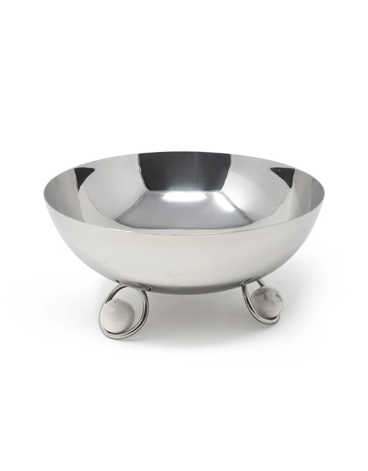 Large Salad Bowl with Marble Ball Legs