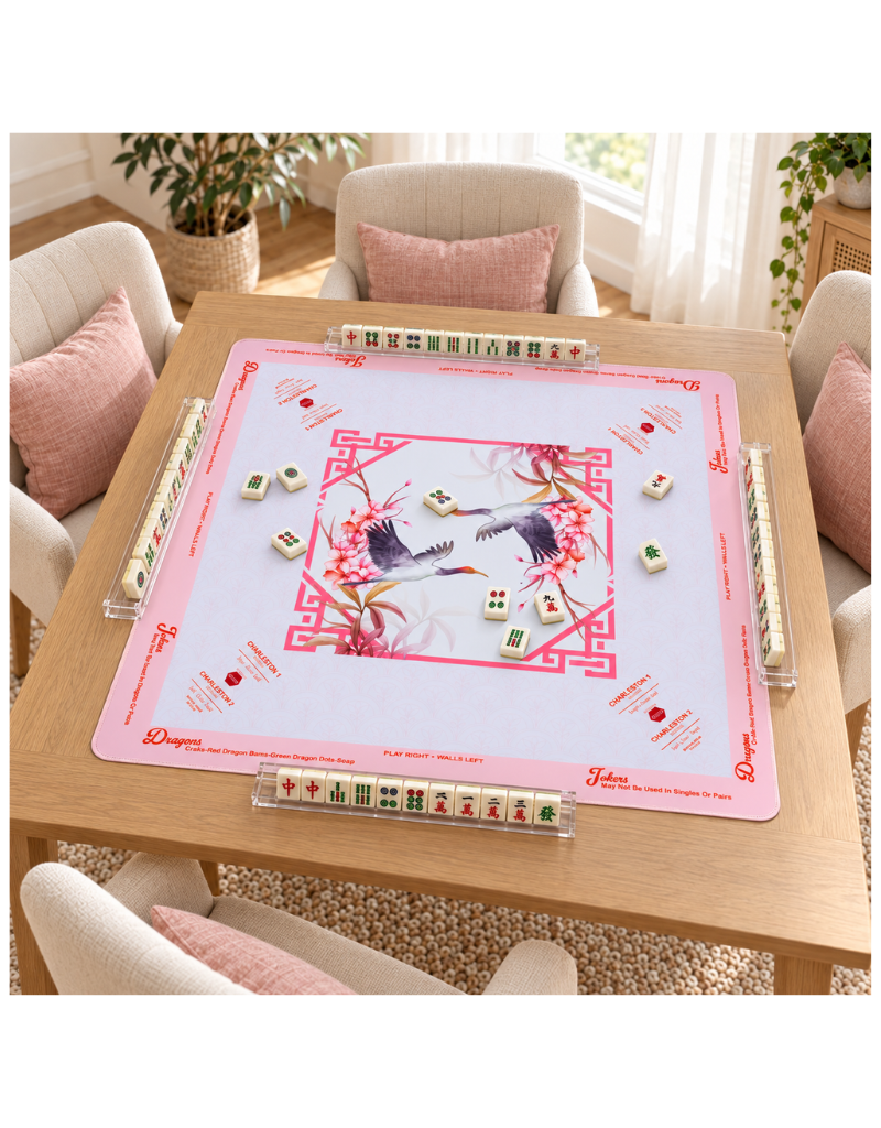 Crane Pink Mahjong Mat