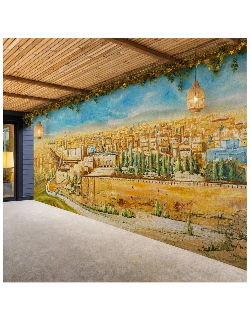 Jerusalem in Color Vinyl Sukkah Decoration