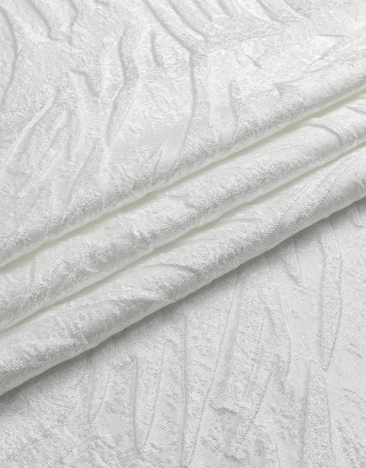 Jacquard White Leaves Tablecloth #1381