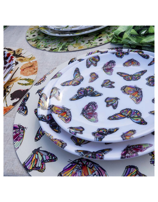 Elizabeth Sutton Collection: Butterflies 12pc Melamine Dinnerware Set